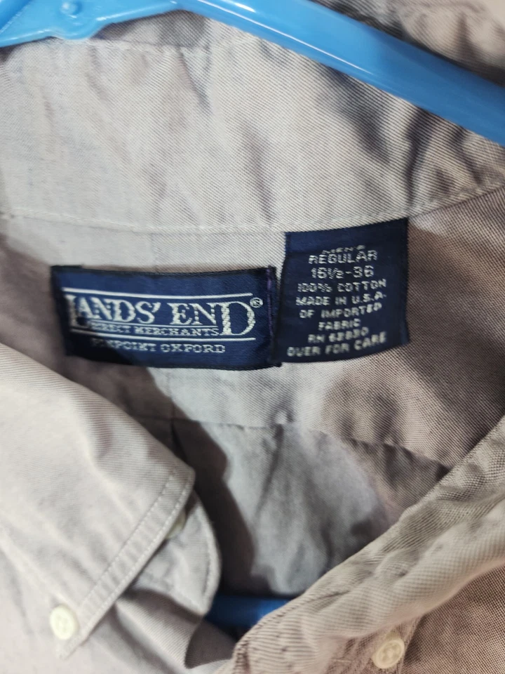 Camisa Lands' End púrpura manga larga abotonada para hombre 16,5 grande Foto 2 de 4