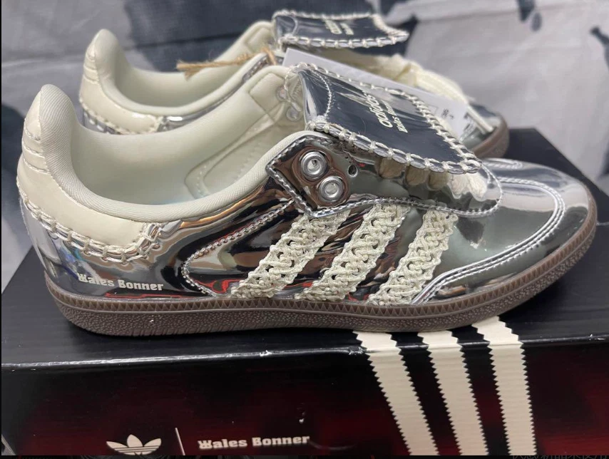 adidas x Wales Bonner Samba Silver Metallic sneakers US(M)7/25cm w/Box