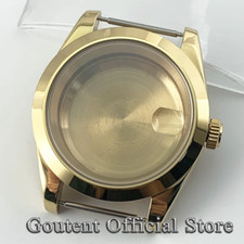 Men'S Gold Sapphire Glass Watch Case 36Mm 39Mm Fit PT5000 NH34 NH35 NH36 ETA 282