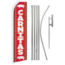 Carnitas Super Swooper Flag & Flag Pole Kit & Ground Spike
