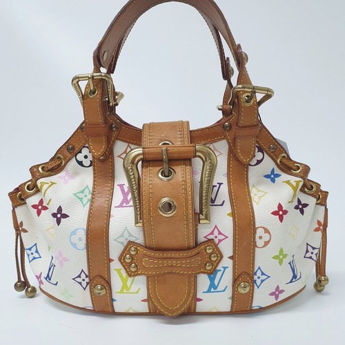 Auth Louis Vuitton Theda GM Multicolor Blanc M92347 Broken Drawstring CLA220 - Picture 2 of 12