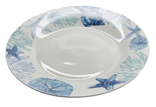 10.5”Dinner Plates-Set of 2 Royal Norfolk Shore Living Beach Ocean-NEW-SHIP 24HR - Picture 11 of 12
