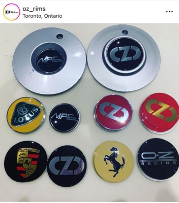 Set Of 4 OZ Racing Futura M283 Center Cap Emblem Logo Red