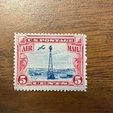 1928 5c Beacon on Rocky Mountains Mint Airmail Stamp #C11