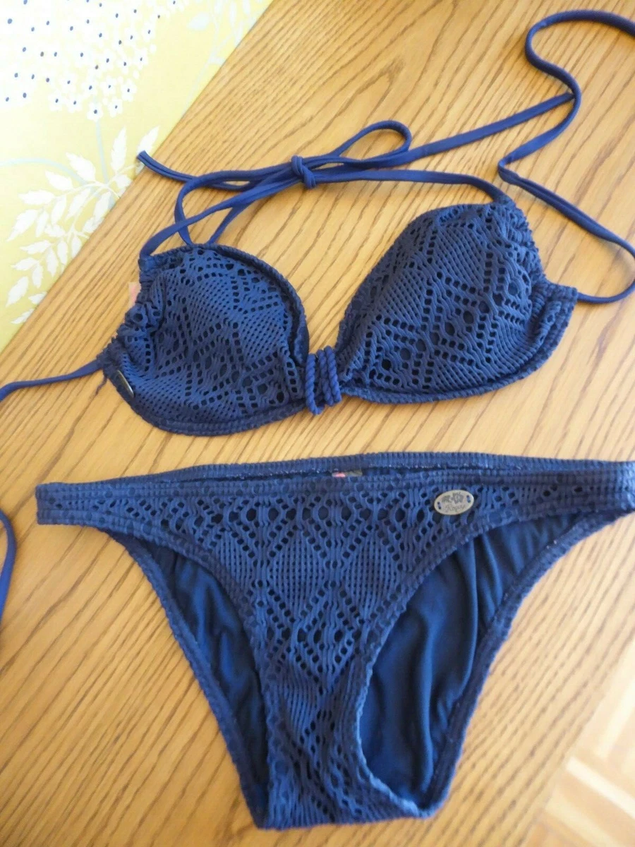 ROXY maillot bain 2 pi ces Marine crochet Bikini 38 soutien gorge