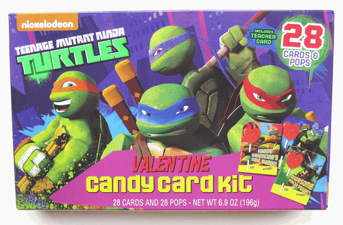 2016 Teenage Mutant Ninja Turtles Valentines Day Cards w/Lollipops Box of 28 NEW - Picture 1 of 2