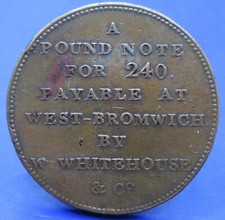 1811  W.WHITEHOUSE & CO 1D WEST BROMWICH CONDER TOKEN / SNIFF'S  ANCIENT COINS
