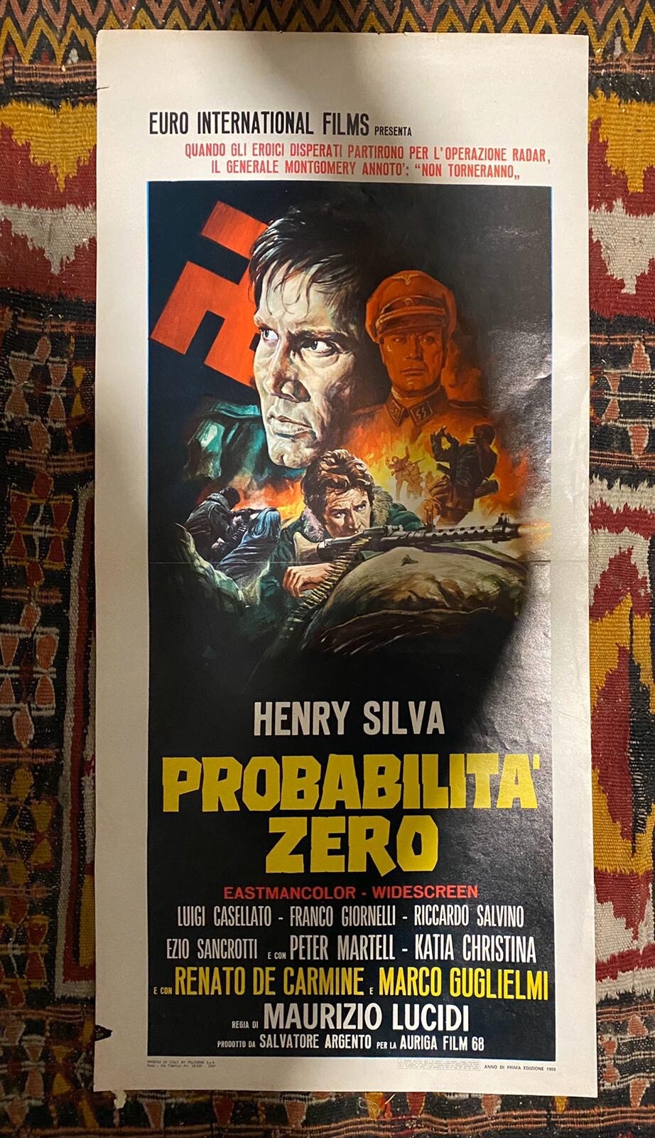 Locandina originale film Probabilità zero (1969) - Regia di Maurizio Lucidi