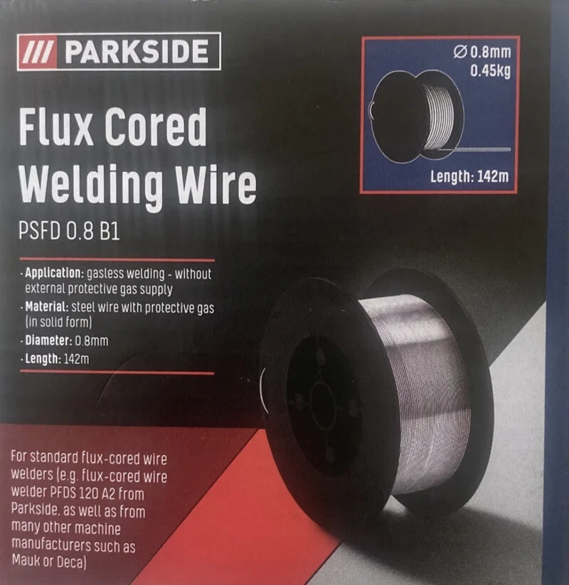 Parkside Flux Cored Welding Wire 0.8mm Length 142m 0.45kg Lidl eBay