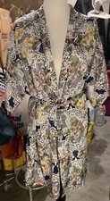 Vintage 80's 90's Cinema Etoile Floral Robe Multicolor Size Large Rare Find