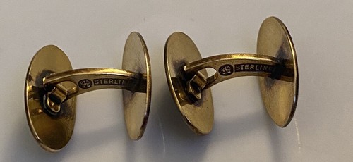 Vtg Signed David Anderson Silver Vermeil Norway Guilloche Reversible Cufflinks - Picture 17 of 24