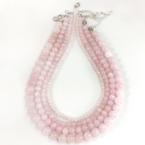 Collar de piedras preciosas hecho a mano joyería redondo suave con cuentas con broche de langosta plateada - Imagen 40 de 65