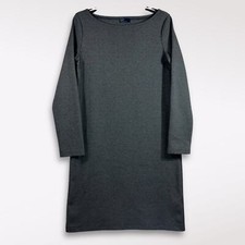 GAP Medium Dress Gray Boatneck Midi Long Sleeve Party Formal Neutral Stretchy