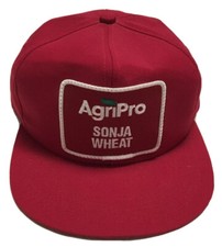 Vtg AgriPro Sonja Wheat Hat K Products Made In The USA Patch Cap Farming Ag US