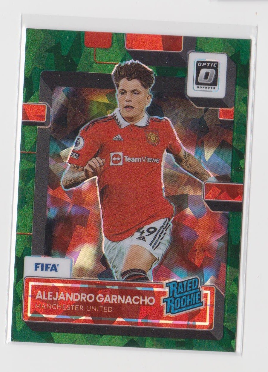 2022-23 Panini Donruss Optic Green Ice Alejandro Garnacho RC SP