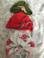 Gorgeous Baby Girls Turban Hats Handmade By Eadiechops 6-12 Months One Is Uv