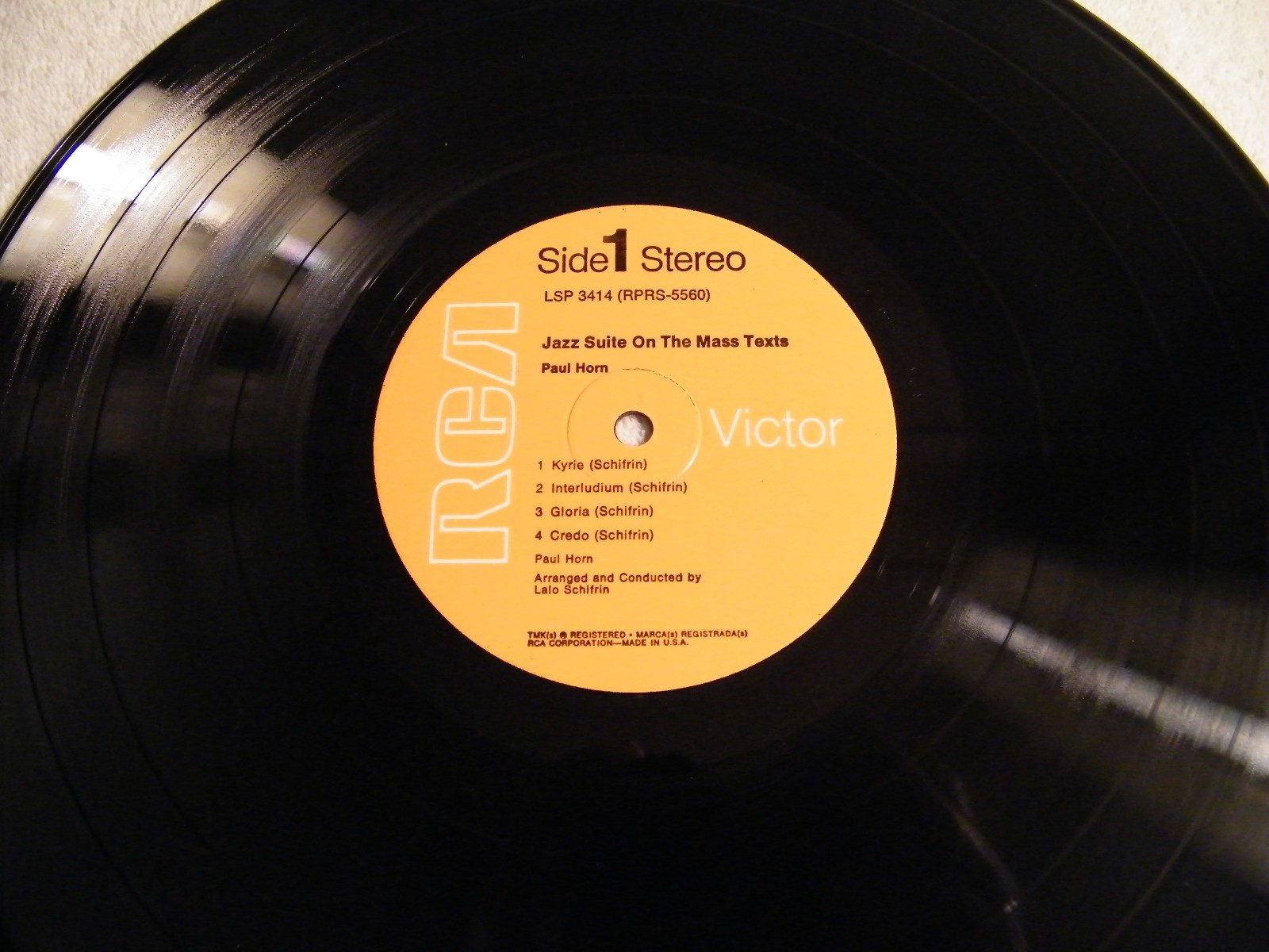 PAUL HORN Jazz Suite on The Mass Texts LP Vinyl RCA Shrink 1965