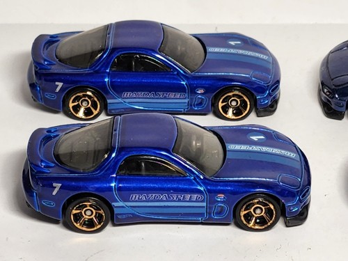 Lot 4 Hot Wheels '95 MAZDA RX-7 1:64 Diecast Cars Blue Graphics JDM Toy Vehicle - Picture 3 of 12