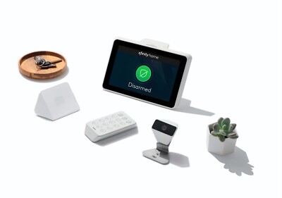 xfinity home security system sensor, camera, touch screen, keypad.