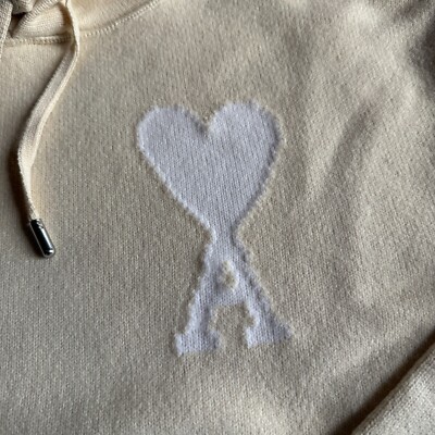 AMI PARIS Ami De Coeur Heart Logo Wool Hoodie Sweater