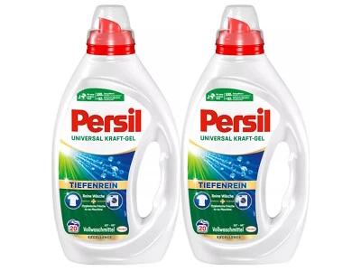 Persil Universal Kraft-Gel Flüssigwaschmittel für weiße & helle Wäsche, 2x 20 WL - Bild 1 von 4