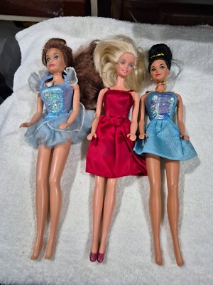 Lot of 3 Mattel Fashion & Barbie Dolls Dressed B9