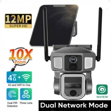 4G&WiFi Solar Security Camera Dual Screen 6K 10x Zoom Dual PIR Auto Tracking