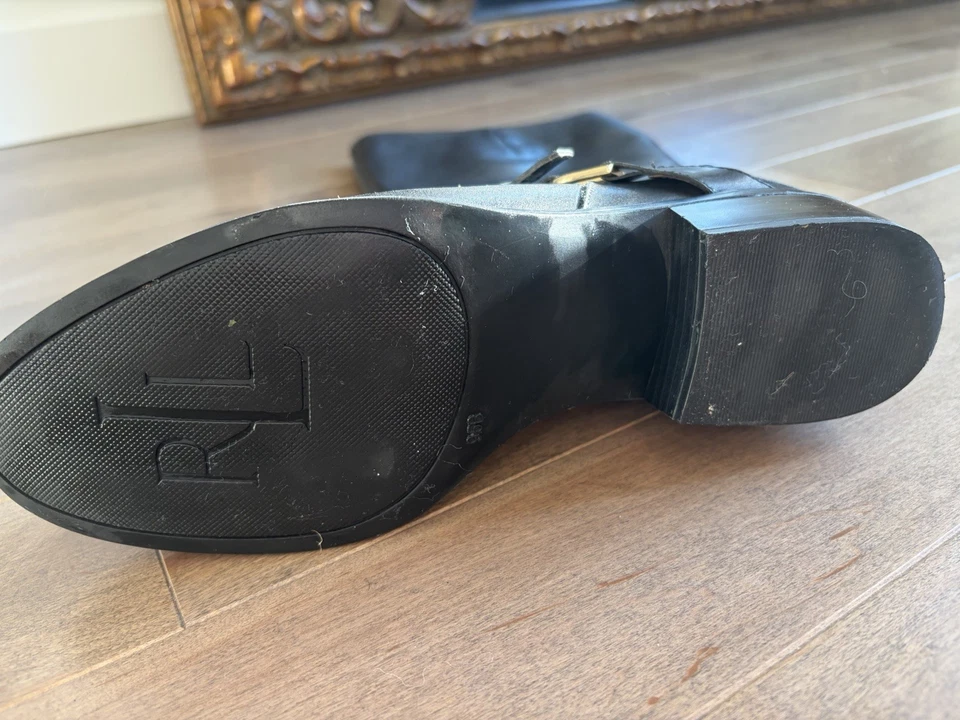 Botas de equitación Lauren Ralph Lauren Mila de cuero negro para mujer talla 9,5 ecuestres Foto 3 de 4