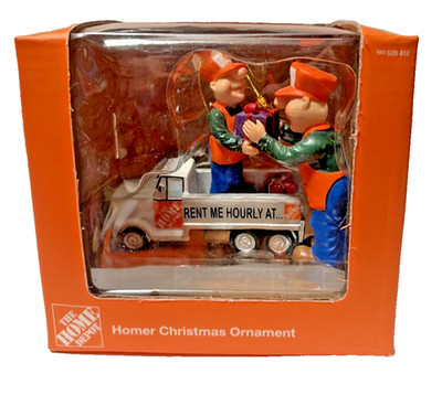 Home Depot Christmas Ornament Homer Men Rent Me Hourly Truck 2013 Man Cave Dad !