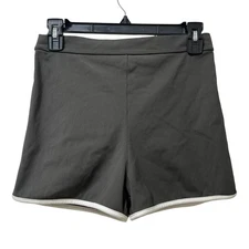 Acacia Swimwear Womens Tommy Piped Ribbed Shorts Size M Gray Beach Yoga NWT