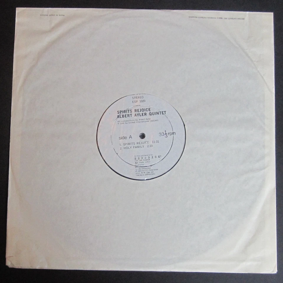lp vinyl records Albert Ayler Quintet : Spirits Rejoice - Image 3 of 4