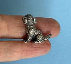 VINTAGE MINIATURE SOLID SILVER PUPPY PEKINGESE DOG FIGURE 900 ornament statue