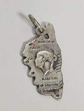 Vintage pendentif Corse Ajaccio en argent ancien, bijou régional à collectionner