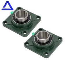 2 Pieces UCF210-32 Pillow Block Flange Bearing 2Inch Bore 4 Bolt Solid Base