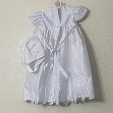 Sears Baby Girl Newborn 0-3 Months Baptism Christening White Gown Dress 2-Piece