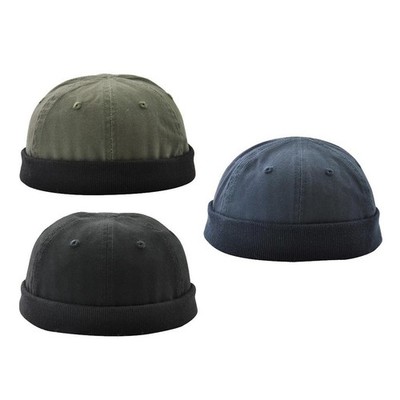 Women Mens Fashion Skullcap Retro Watch Hat Brimless Docker Hat Visor-Less