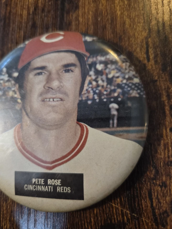 Vintage Pete Rose Cincinnati Reds Button MLB Baseball Rare  - Image 3 of 4