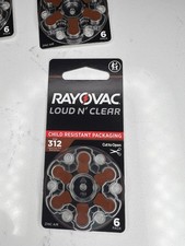 60 x Rayovac Extra 312 Size Hearing aid batteries Zinc air 9 Packs Used By 2029