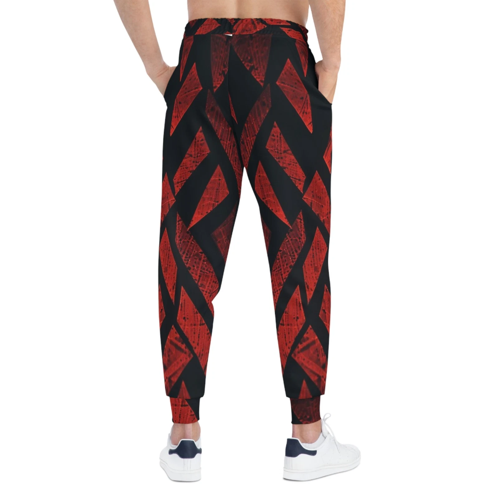 Atlanta Falcons style joggers with bold red geometric pattern, Gifr for Fan