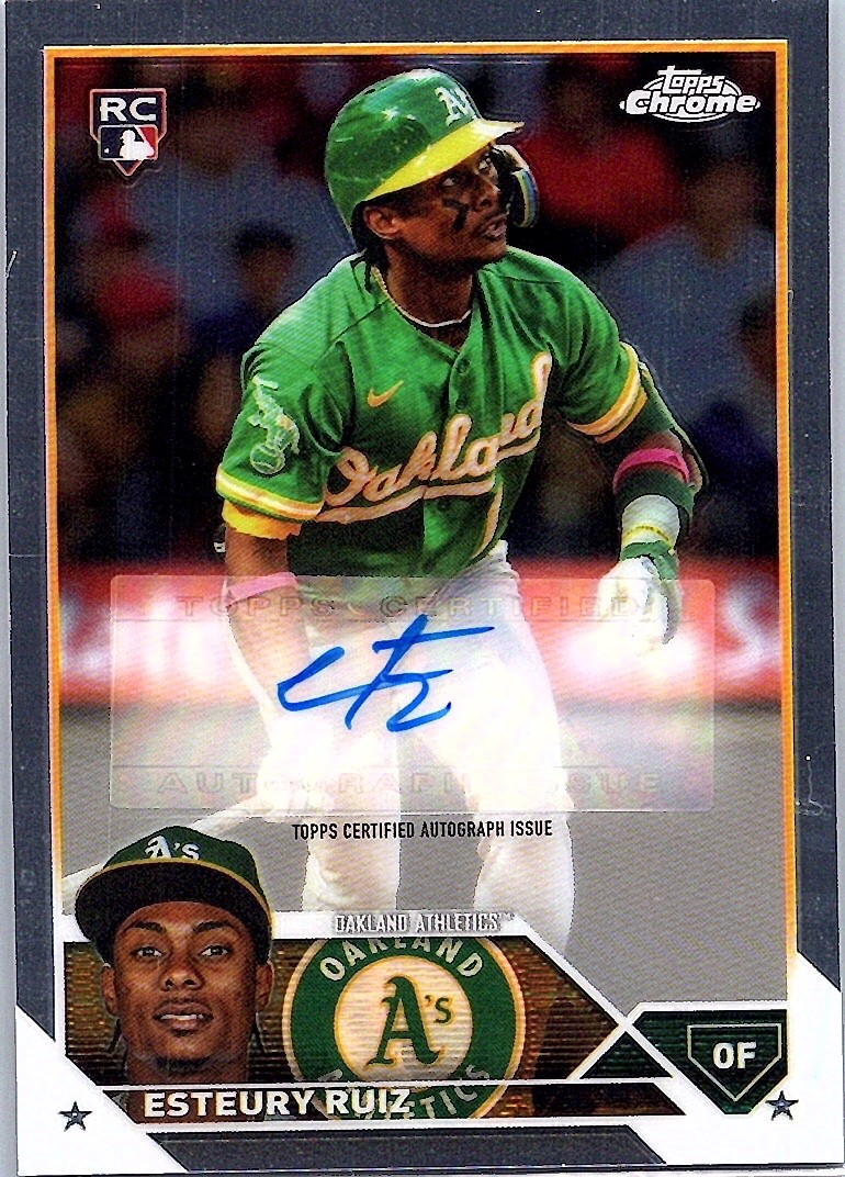Esteury Ruiz RC Topps 2023 Chrome Update Rookie Auto #AC-ER Oakland Athletics