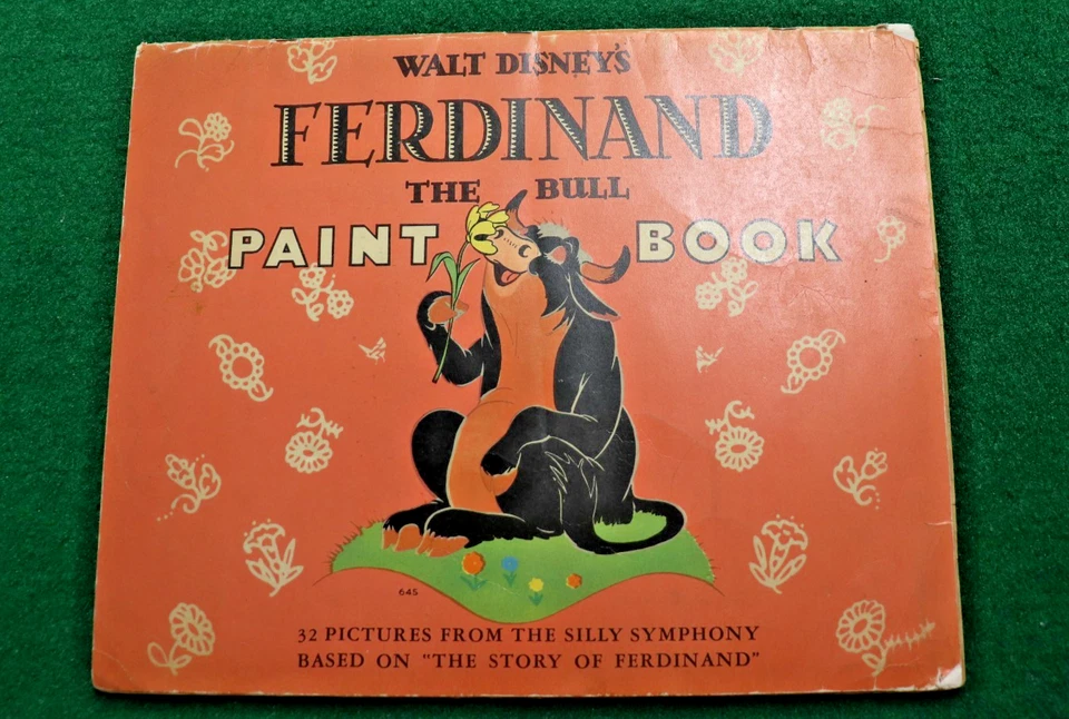 Libro de pintura para colorear Walt Disney’s Ferdinand The Bull 1938 raro años 30 Leaf Lawson Foto 2 de 4