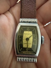 Vintage New Haven "Complicated" Art Deco Tonneau Small Watch Made in USA Parts/R