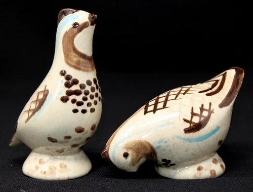 Vintage RED WING POTTERY Bob White Quail Salt & Pepper, 4" Tall/Long EPOC