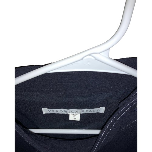 Veronica Bartkleid Nico Stehkragen Knöpfe A-Linie dunkelmarine neu ohne Etikett $ 495 #1029 - Bild 8 von 9