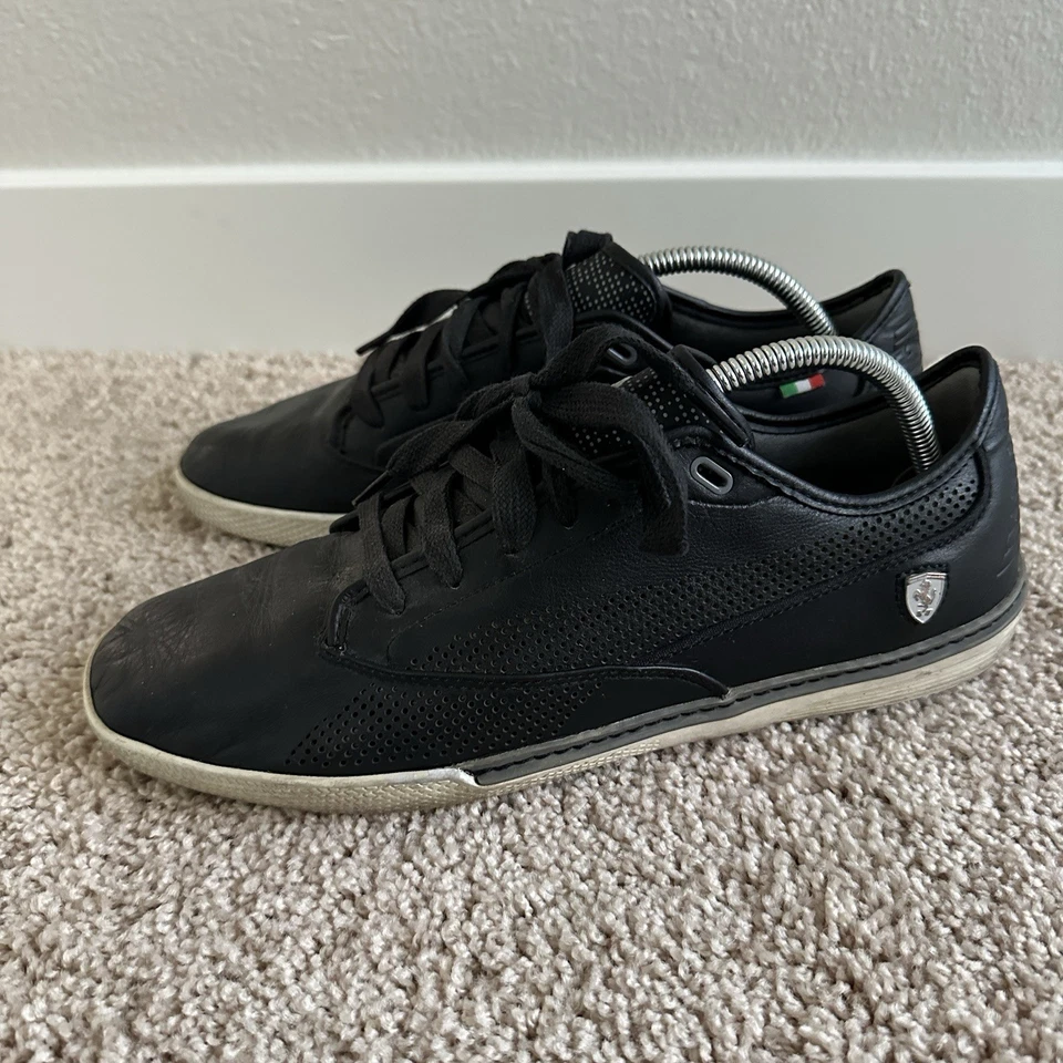 PUMA Novellino Ferrari Scuderia Shoes Mens 10 Sneakers Black Leather - Image 3 of 4