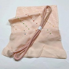 7413 Japanese Kimono Accessory Vintage Obiage and Obijime 2-piece Set Silk