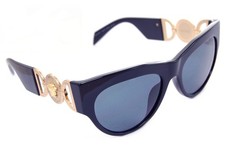 Image of VERSACE MEDUSA 4440U GB187 Women Large Square Cat Eye Sunglasses BLACK GREY GOLD