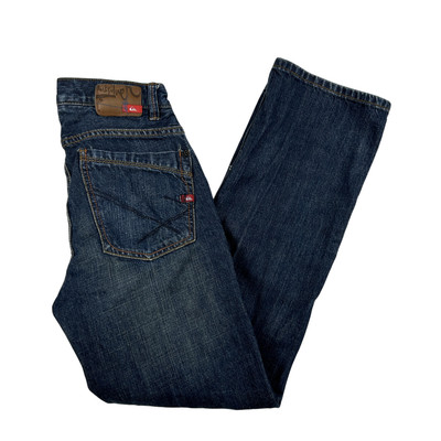 Quiksilver QuikJean Jeans Youth Straight Fit Dark Wash Denim Casual Pants