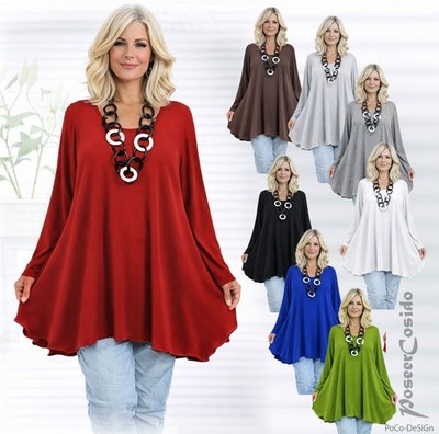 PoCo LAGENLOOK Basic Long Shirt Tunika  L-XL-XXL-XXXL 44 46 48 50 52 54 56 58
