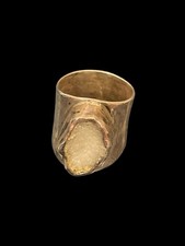 Handcrafted Druzy Hammered Sterling Size 6 Wide Band Ring